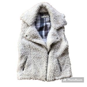 True Grit Shearling Moto Sherpa Vest with Flannel lining Western gorpcore